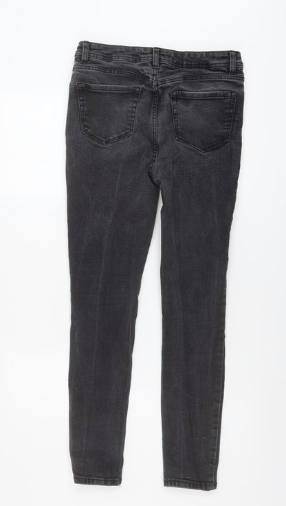 George Womens Black Cotton Skinny Jeans Size 12 L28 in Regular Button