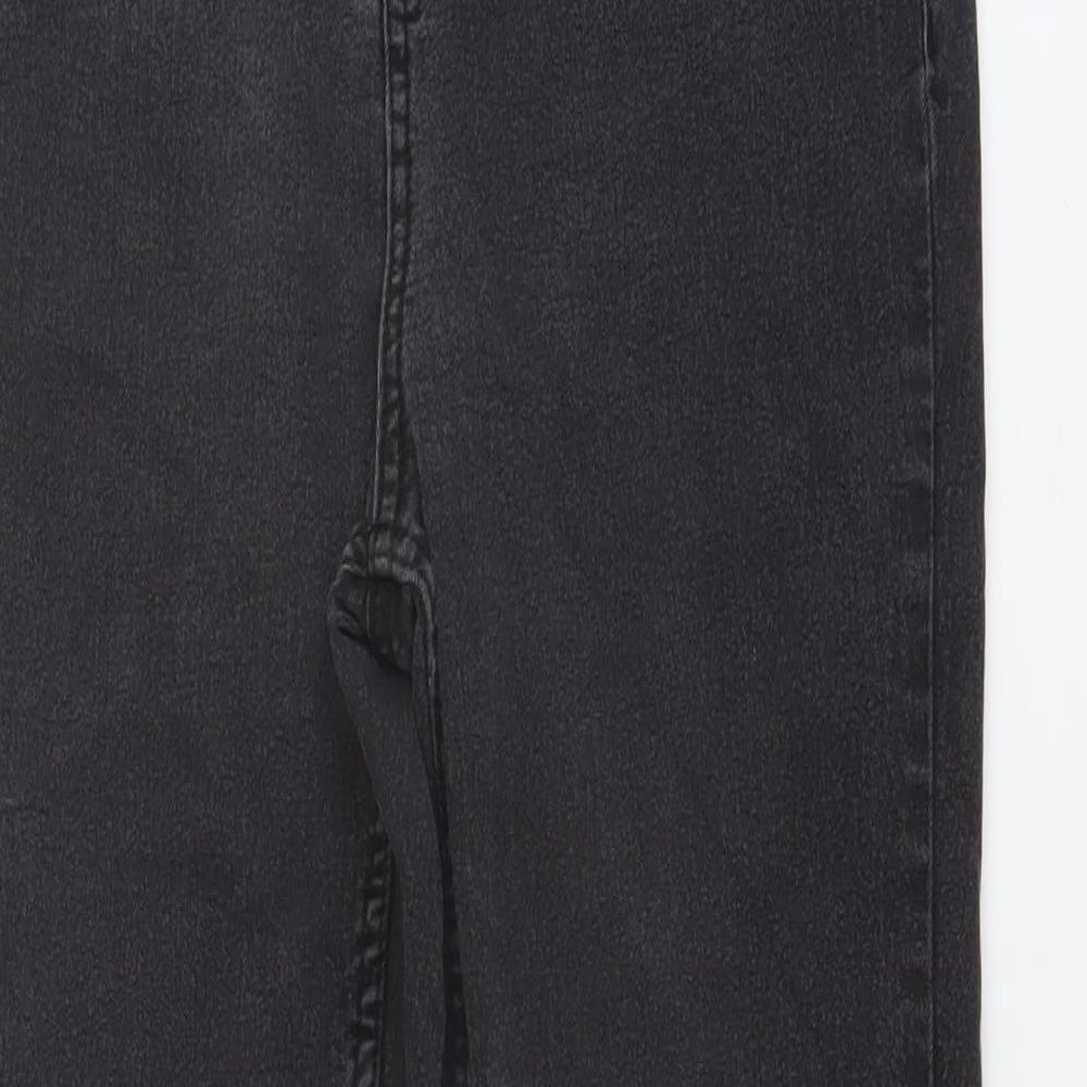 New Look Womens Grey Cotton Skinny Jeans Size 14 L27 in Regular Button