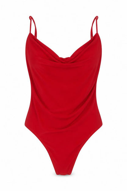 Womens UK Size 10 PRETTYLITTLETHING One-Piece Red Bodysuit