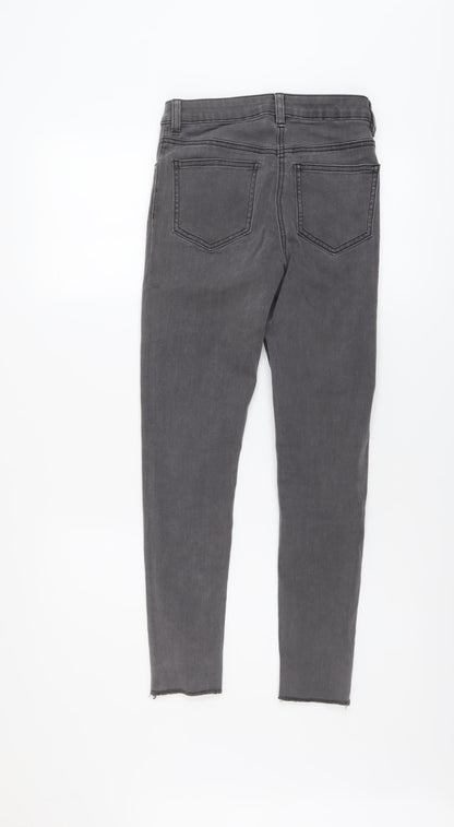 George Girls Grey Cotton Skinny Jeans Size 11-12 Years Regular Button