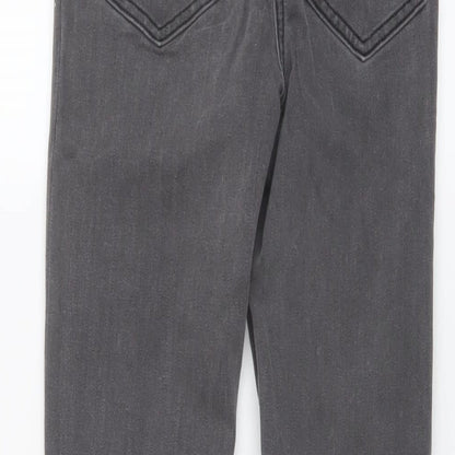 George Girls Grey Cotton Skinny Jeans Size 11-12 Years Regular Button
