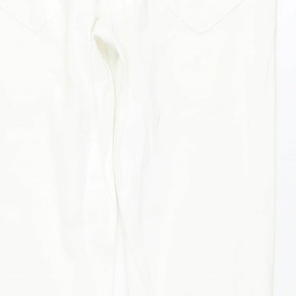 Marks and Spencer Mens White Cotton Skinny Jeans Size 30 in L31 in Regular Button