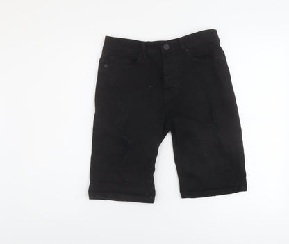 Denim & Co. Mens Black Cotton Bermuda Shorts Size 28 in L11 in Regular Button