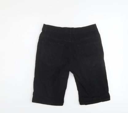 Denim & Co. Mens Black Cotton Bermuda Shorts Size 28 in L11 in Regular Button