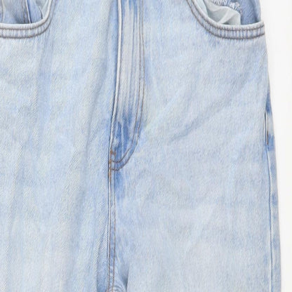 New Look Womens Blue Cotton Mom Jeans Size 10 L23 in Regular Button