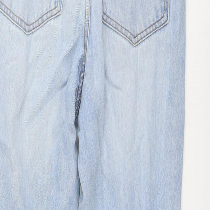 New Look Womens Blue Cotton Mom Jeans Size 10 L23 in Regular Button