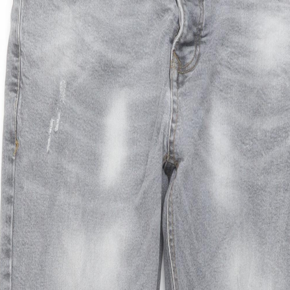 Denim & Co. Mens Grey Cotton Skinny Jeans Size 34 in L32 in Regular Button