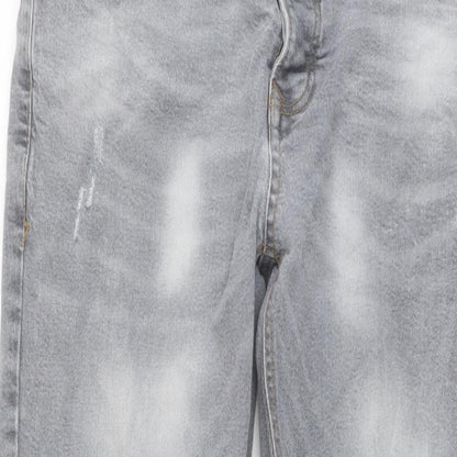 Denim & Co. Mens Grey Cotton Skinny Jeans Size 34 in L32 in Regular Button