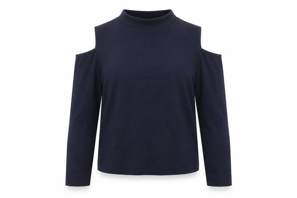 Womens UK Size L Made in Italy Blue Basic Blouse