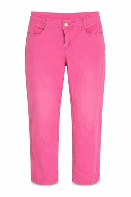 Womens UK Size 10 Authentic Regular Fit Capri Pink Jeans