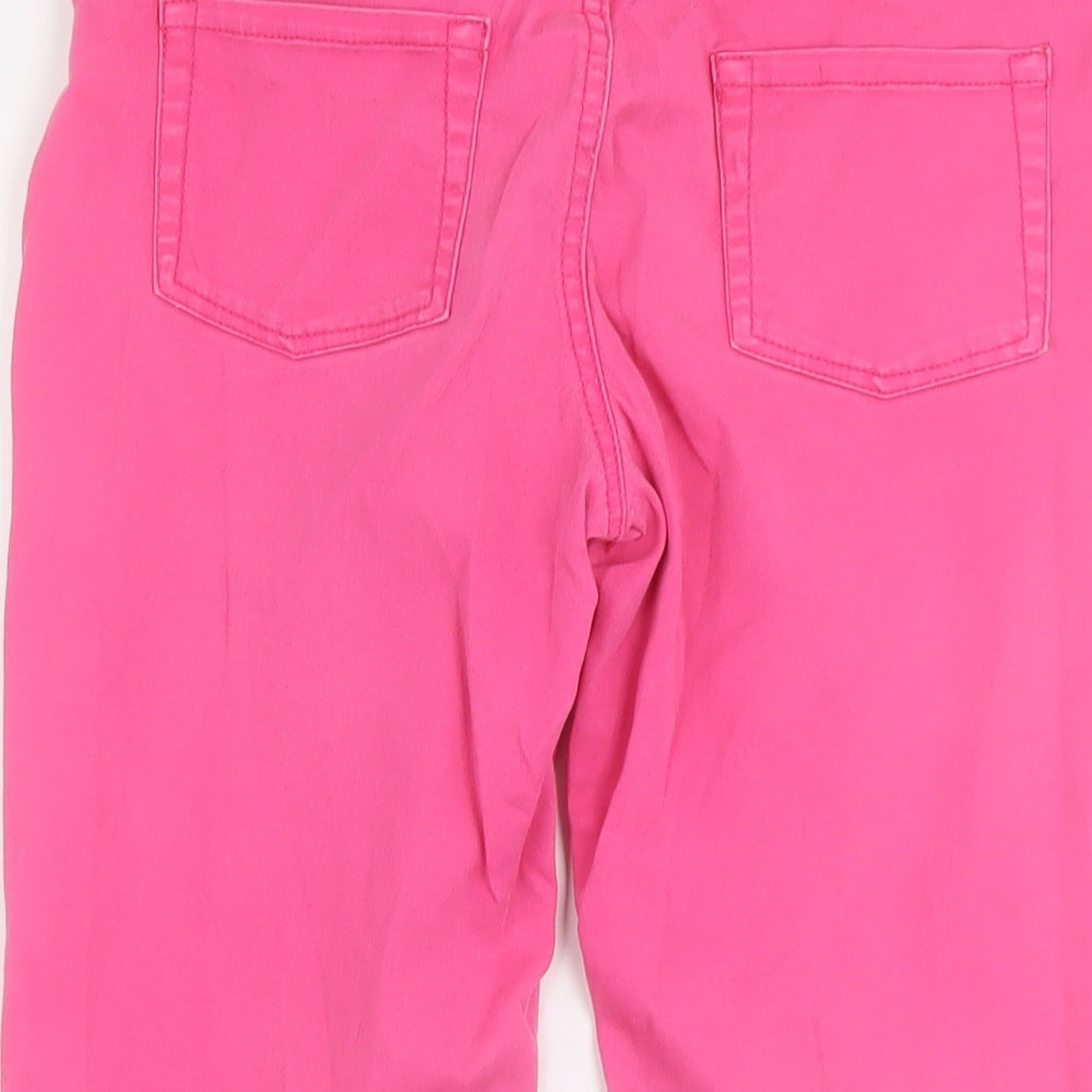 Authentic Womens Pink Cotton Capri Jeans Size 10 L21 in Regular Button