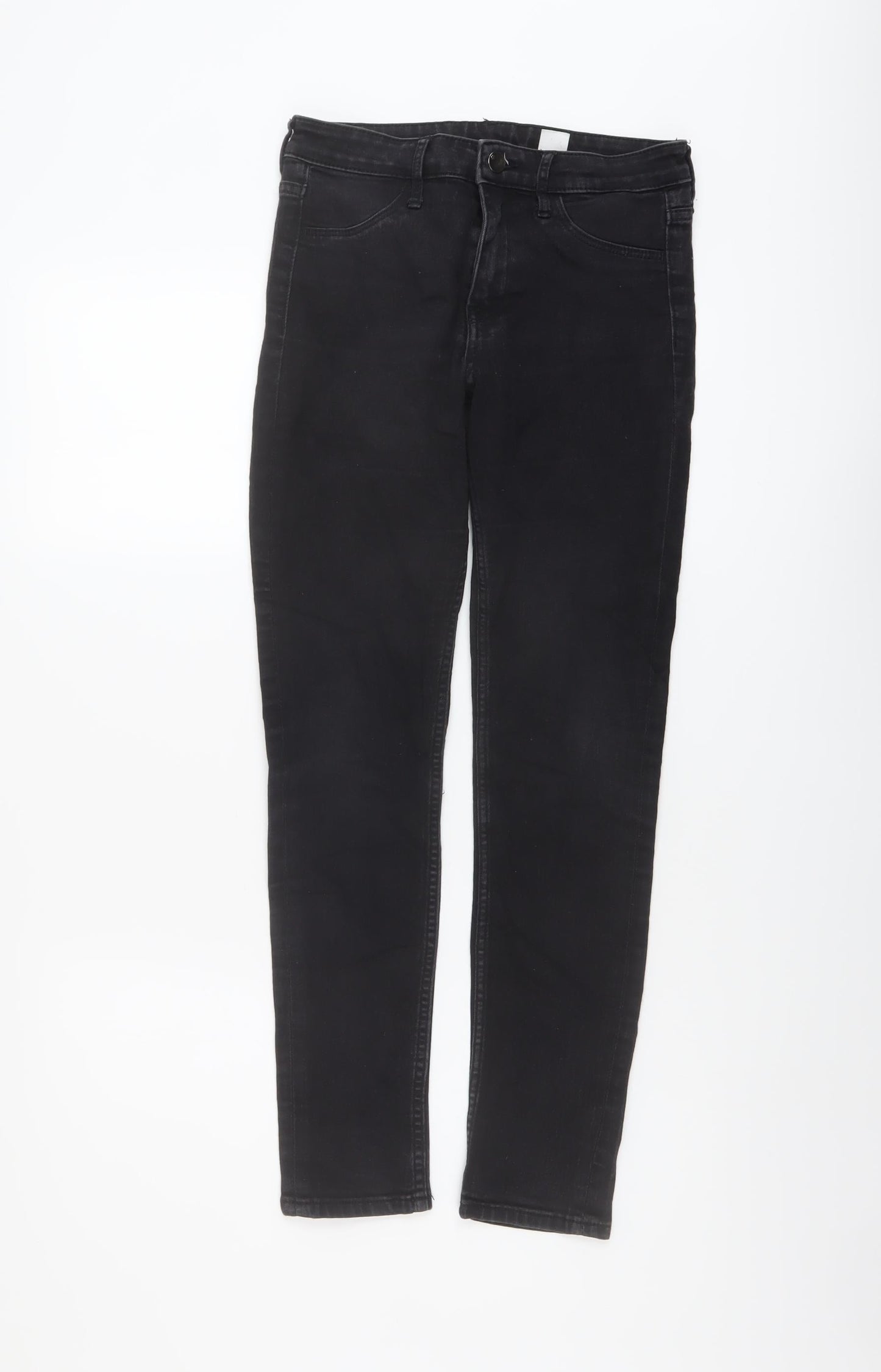 Womens UK Size 27 in H&M Regular Fit Skinny Grey Jeans