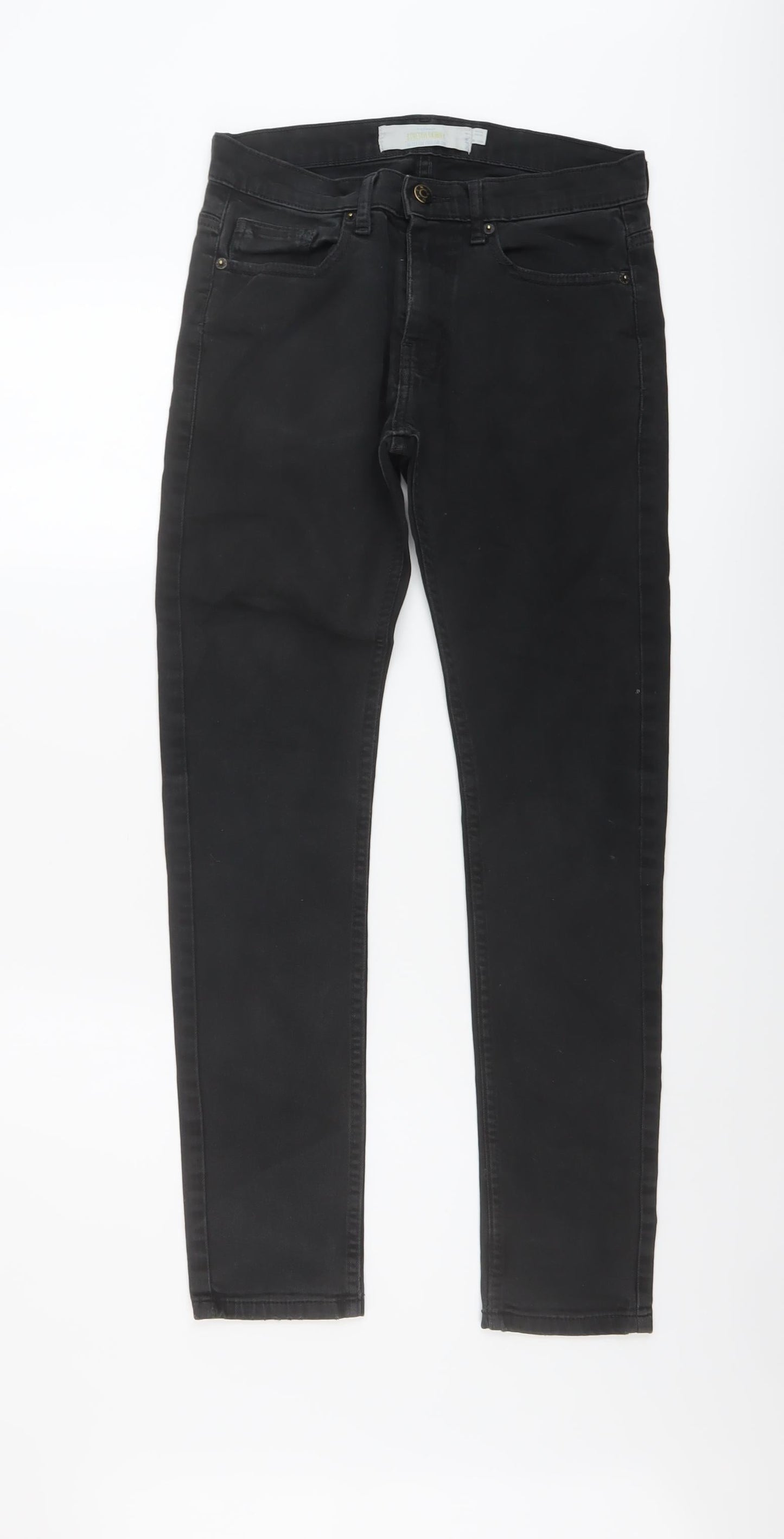 Mens UK Size 28 in Topman Regular Fit Skinny Black Jeans