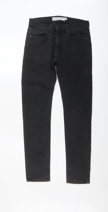 Mens UK Size 28 in Topman Regular Fit Skinny Black Jeans