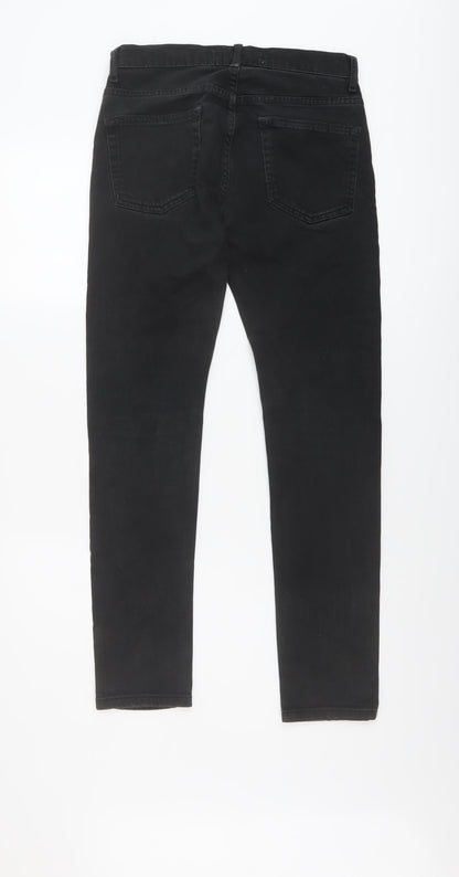 Mens UK Size 28 in Topman Regular Fit Skinny Black Jeans