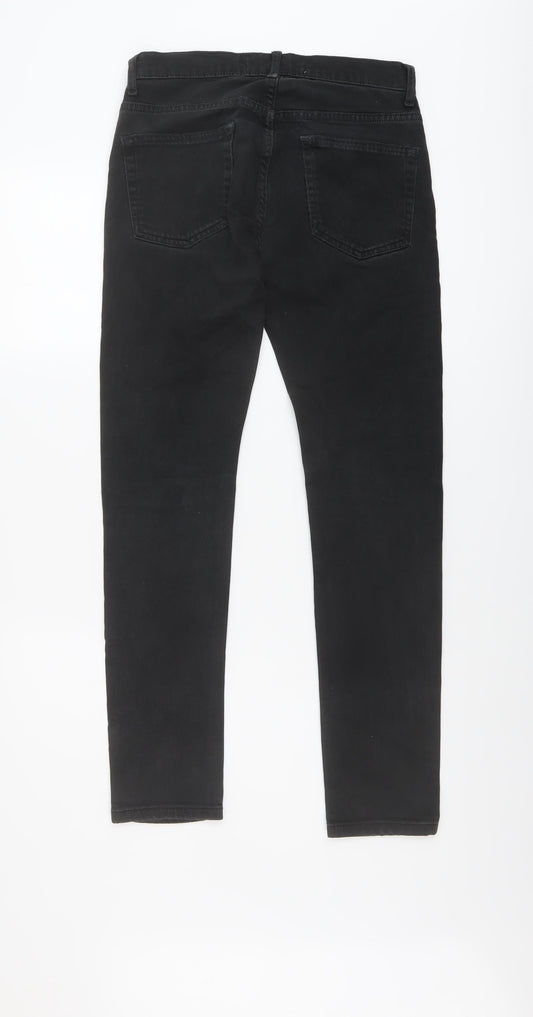 Mens UK Size 28 in Topman Regular Fit Skinny Black Jeans