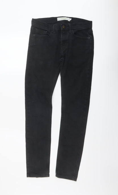 Mens UK Size 28 in Topman Regular Fit Skinny Black Jeans