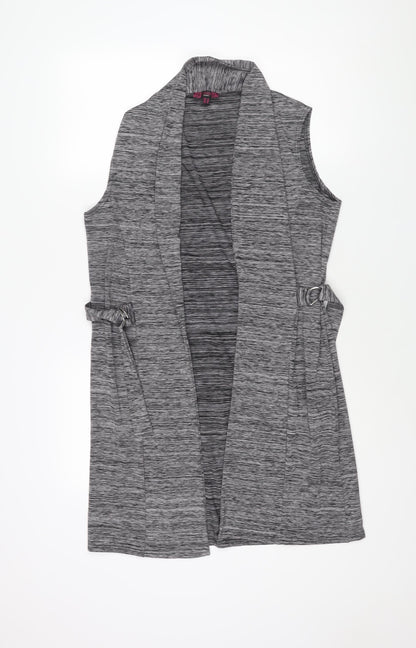 Missi London Womens Grey Gilet Coat Size 10 - Adjustable Buckle Detail