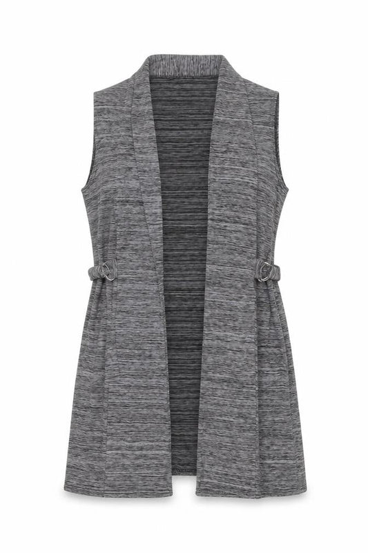 Missi London Womens Grey Gilet Coat Size 10 - Adjustable Buckle Detail
