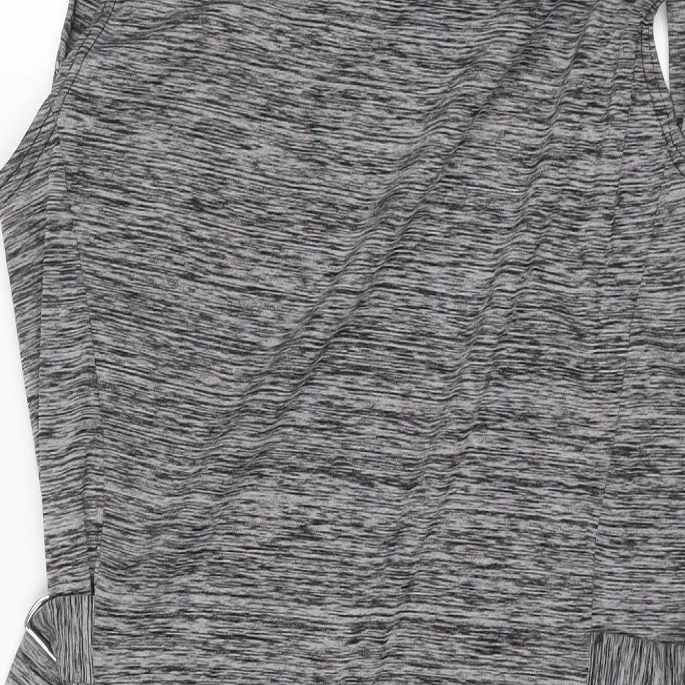 Missi London Womens Grey Gilet Coat Size 10 - Adjustable Buckle Detail