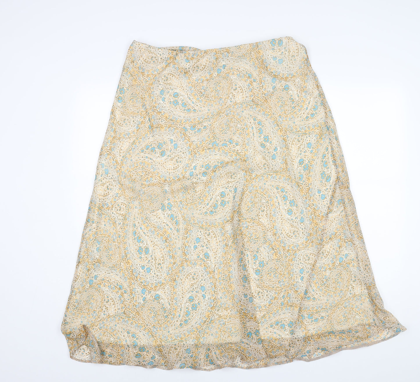Marks and Spencer Womens Multicoloured Paisley Polyester A-Line Skirt Size 16