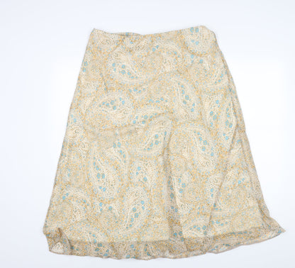 Marks and Spencer Womens Multicoloured Paisley Polyester A-Line Skirt Size 16