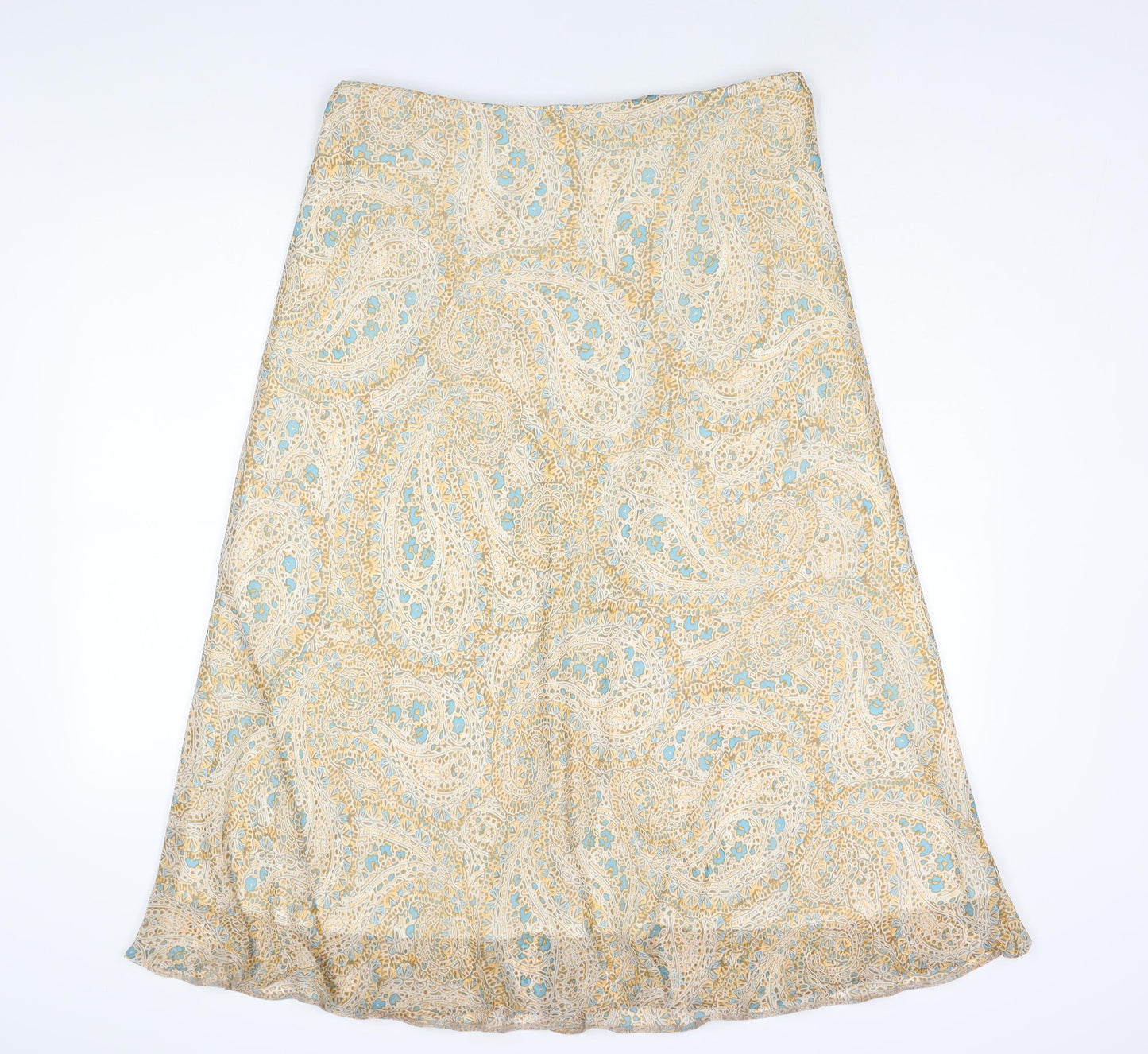 Marks and Spencer Womens Multicoloured Paisley Polyester A-Line Skirt Size 16