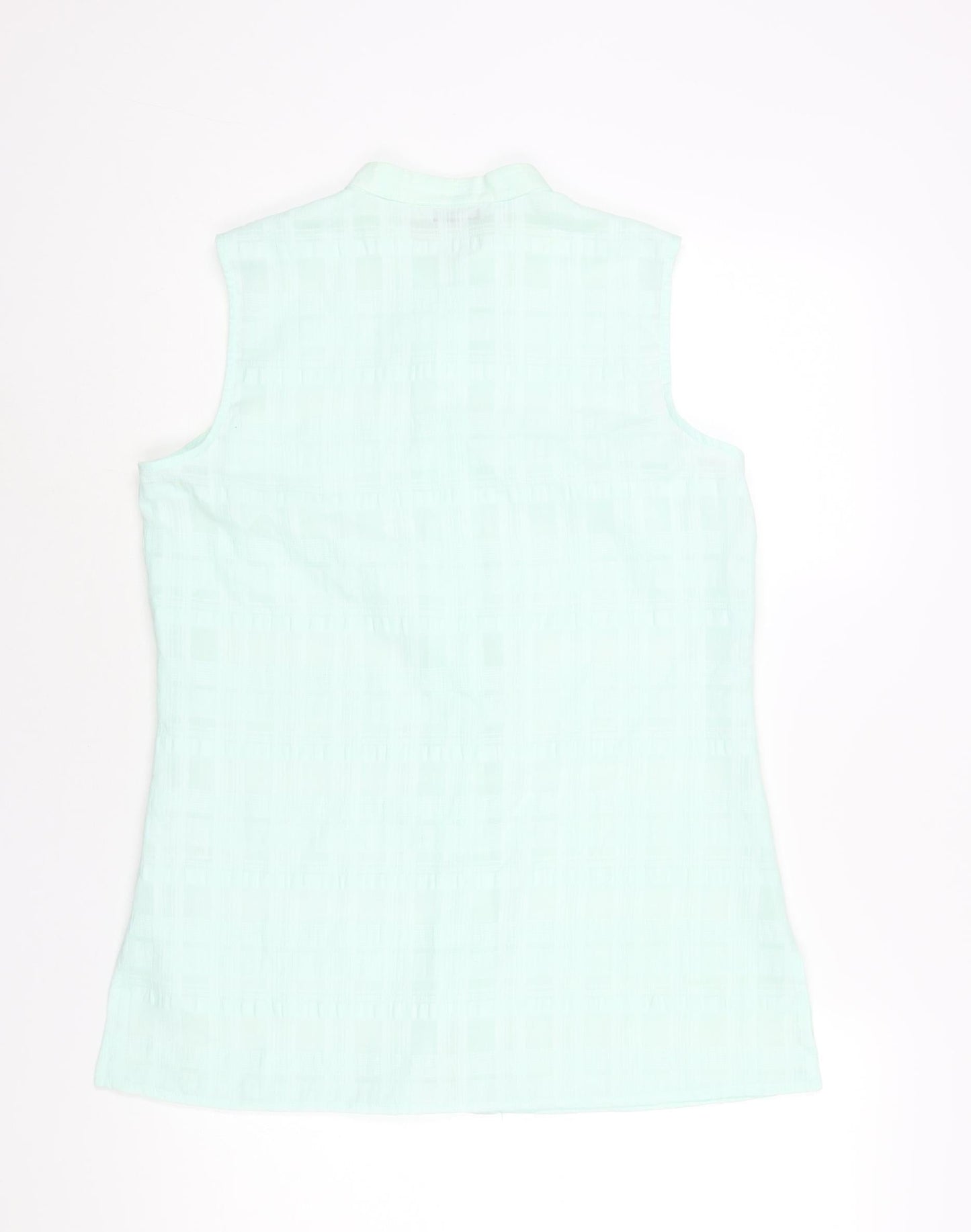 Berkertex Womens Blue Cotton Basic Blouse Size 12 Round Neck