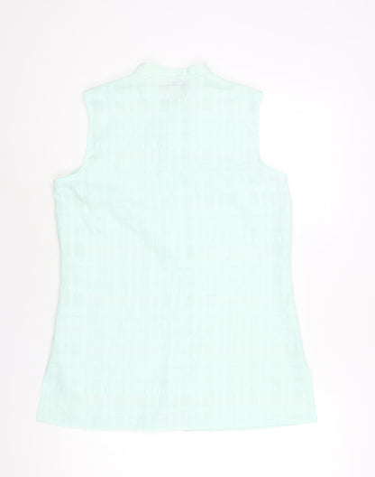 Berkertex Womens Blue Cotton Basic Blouse Size 12 Round Neck