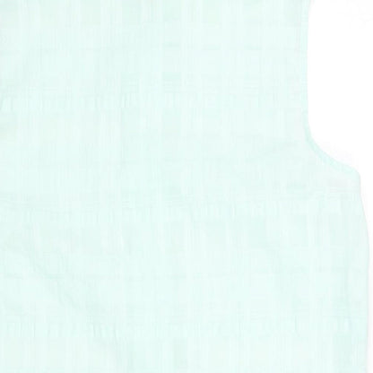 Berkertex Womens Blue Cotton Basic Blouse Size 12 Round Neck