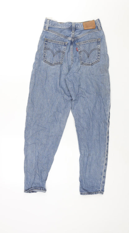 Levi's Womens Blue Cotton Tapered Jeans Size 24 in L27 in Regular Zip