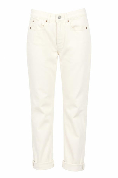 Womens UK Size 4 Denim & Co. Regular Fit Straight Ivory Jeans