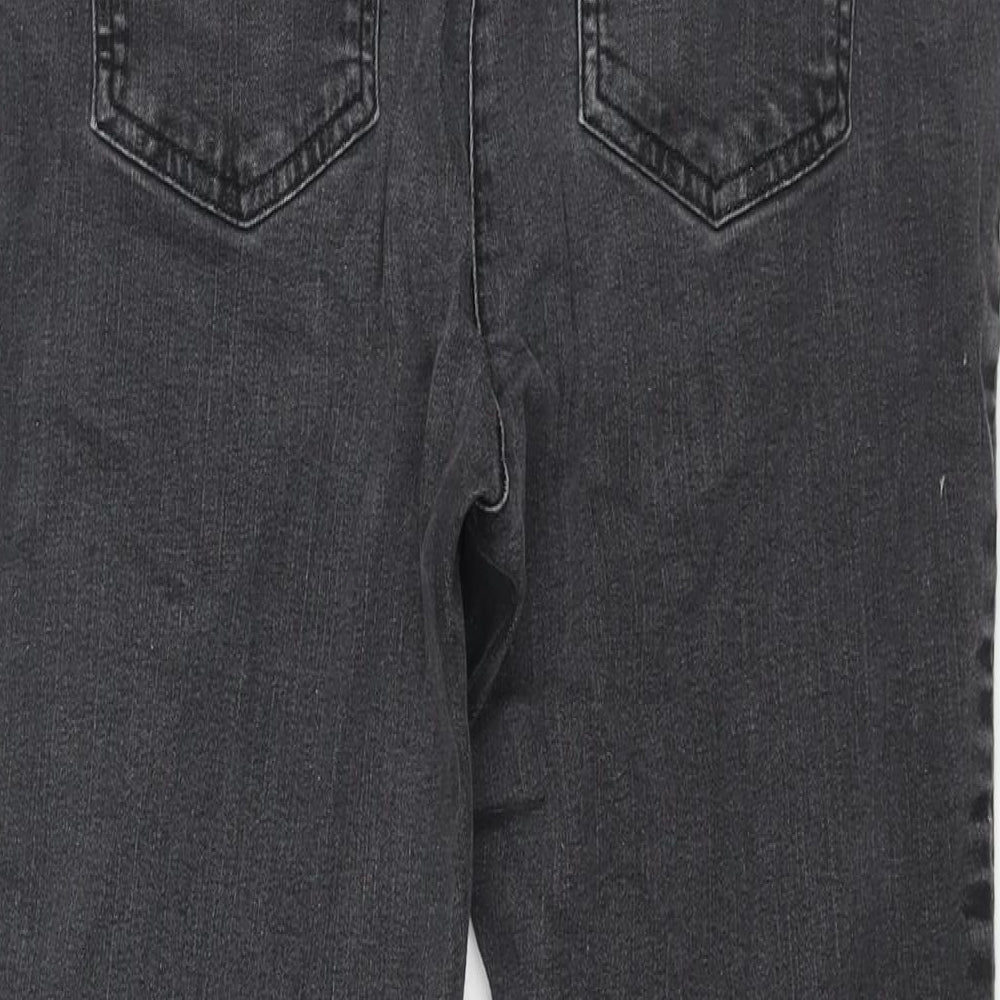 Mona Womens Black Cotton Tapered Jeans Size 14 L25 in Regular Zip