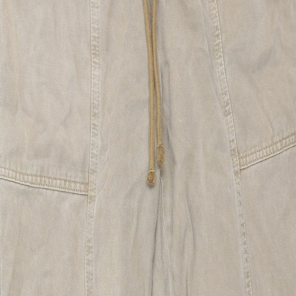 Per Una Womens Brown Cotton Tapered Jeans Size 12 L29 in Regular Drawstring
