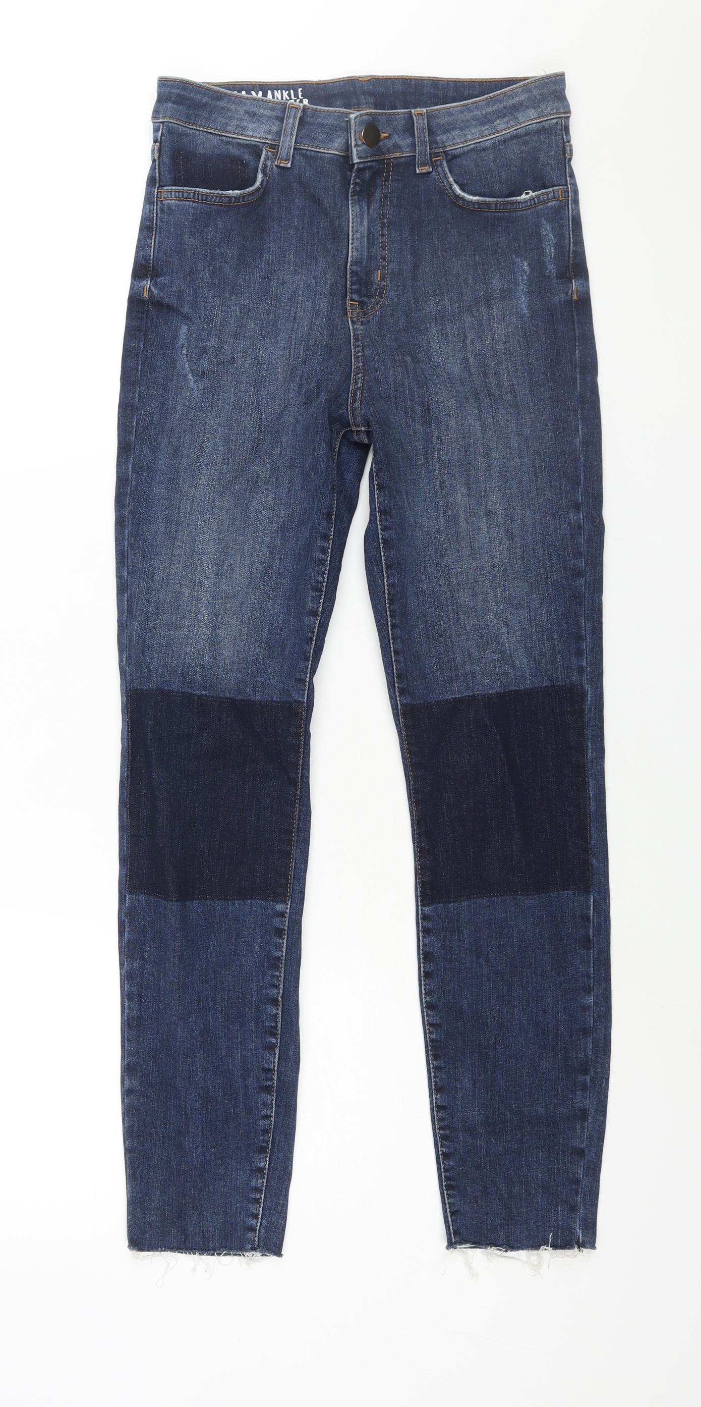 Womens UK Size 8 Marks and Spencer Regular Fit Tapered Blue Jeans