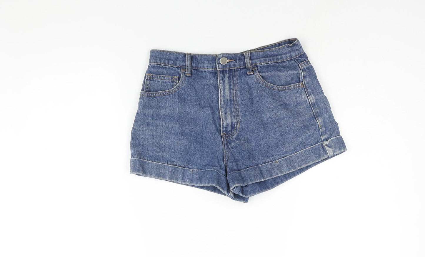 FOREVER 21 Womens Blue Cotton Basic Shorts Size 26 in Regular Zip