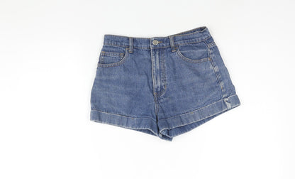 FOREVER 21 Womens Blue Cotton Basic Shorts Size 26 in Regular Zip