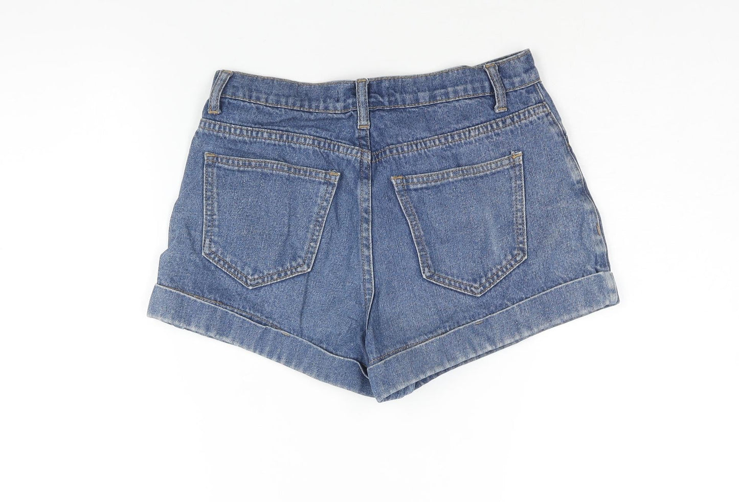 FOREVER 21 Womens Blue Cotton Basic Shorts Size 26 in Regular Zip