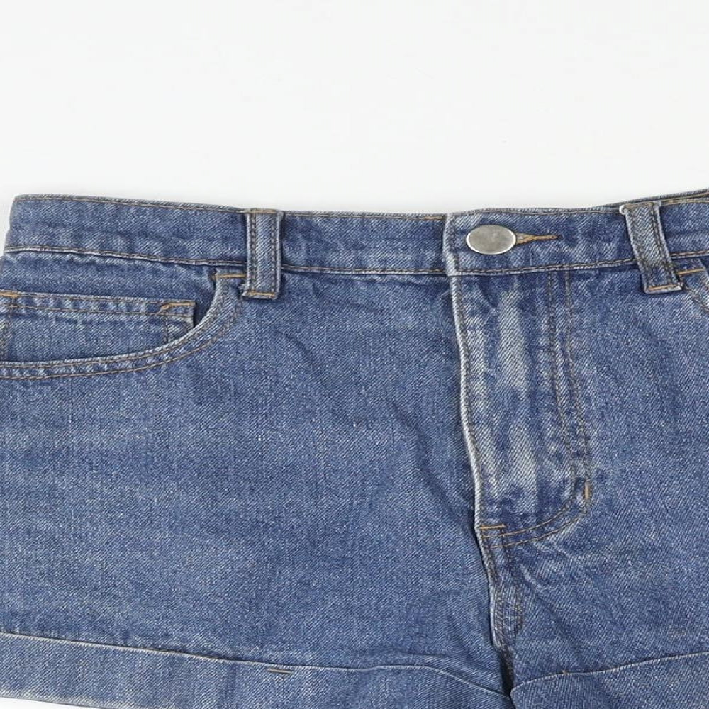 FOREVER 21 Womens Blue Cotton Basic Shorts Size 26 in Regular Zip