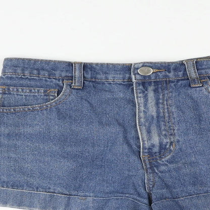 FOREVER 21 Womens Blue Cotton Basic Shorts Size 26 in Regular Zip