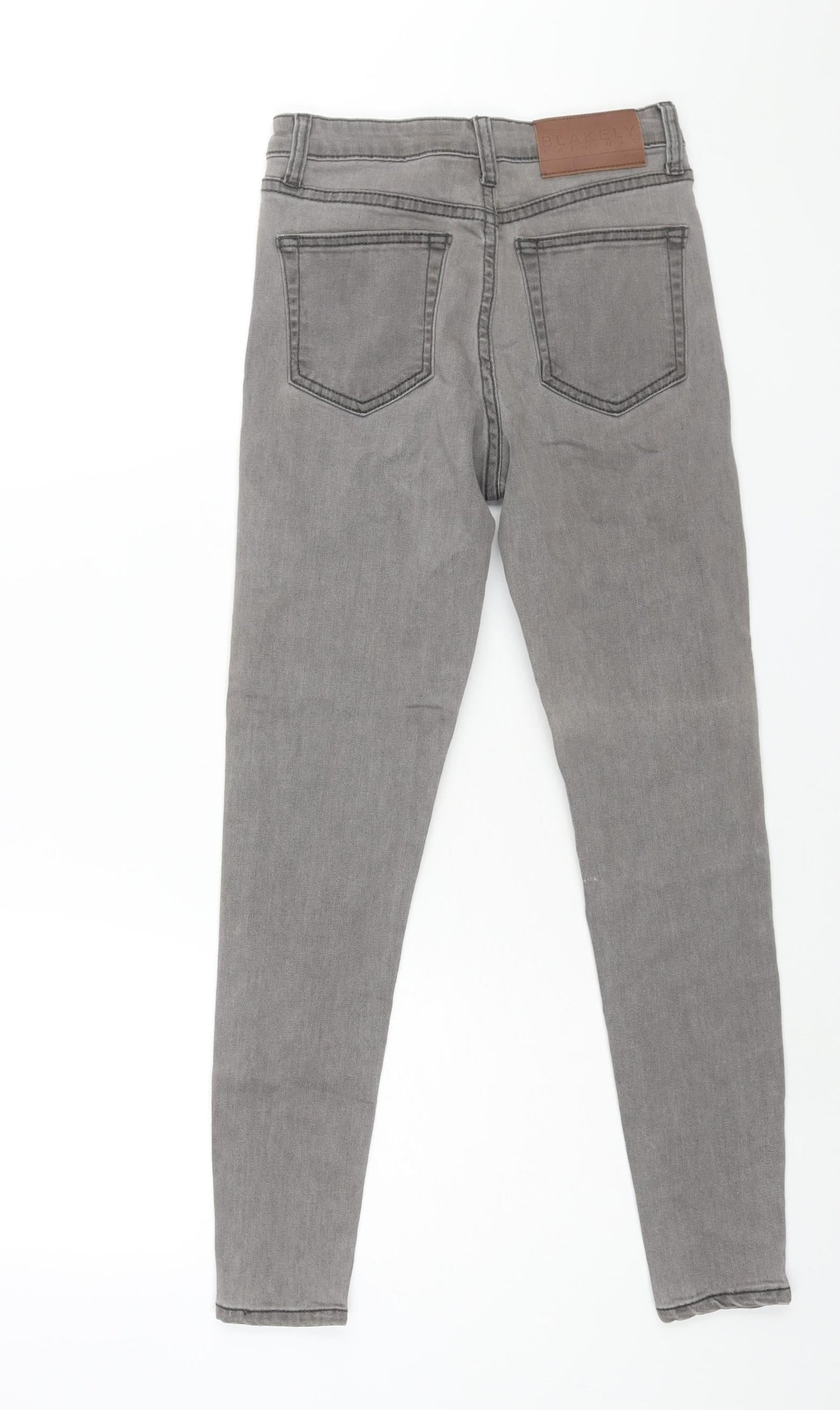 Blakely Womens Grey Cotton Skinny Jeans Size 24 in L26 in Regular Zip