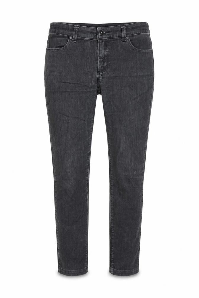 Front view of ESPRIT women’s grey cotton skinny jeans, size UK 10, 28-inch leg regular zip - sequin detail