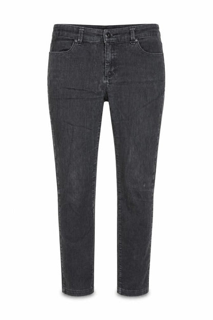 Front view of ESPRIT women’s grey cotton skinny jeans, size UK 10, 28-inch leg regular zip - sequin detail