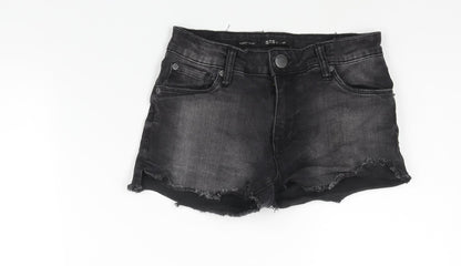 STS Blue Womens Black Cotton Cut-Off Shorts Size 24 in Regular Zip