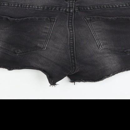STS Blue Womens Black Cotton Cut-Off Shorts Size 24 in Regular Zip