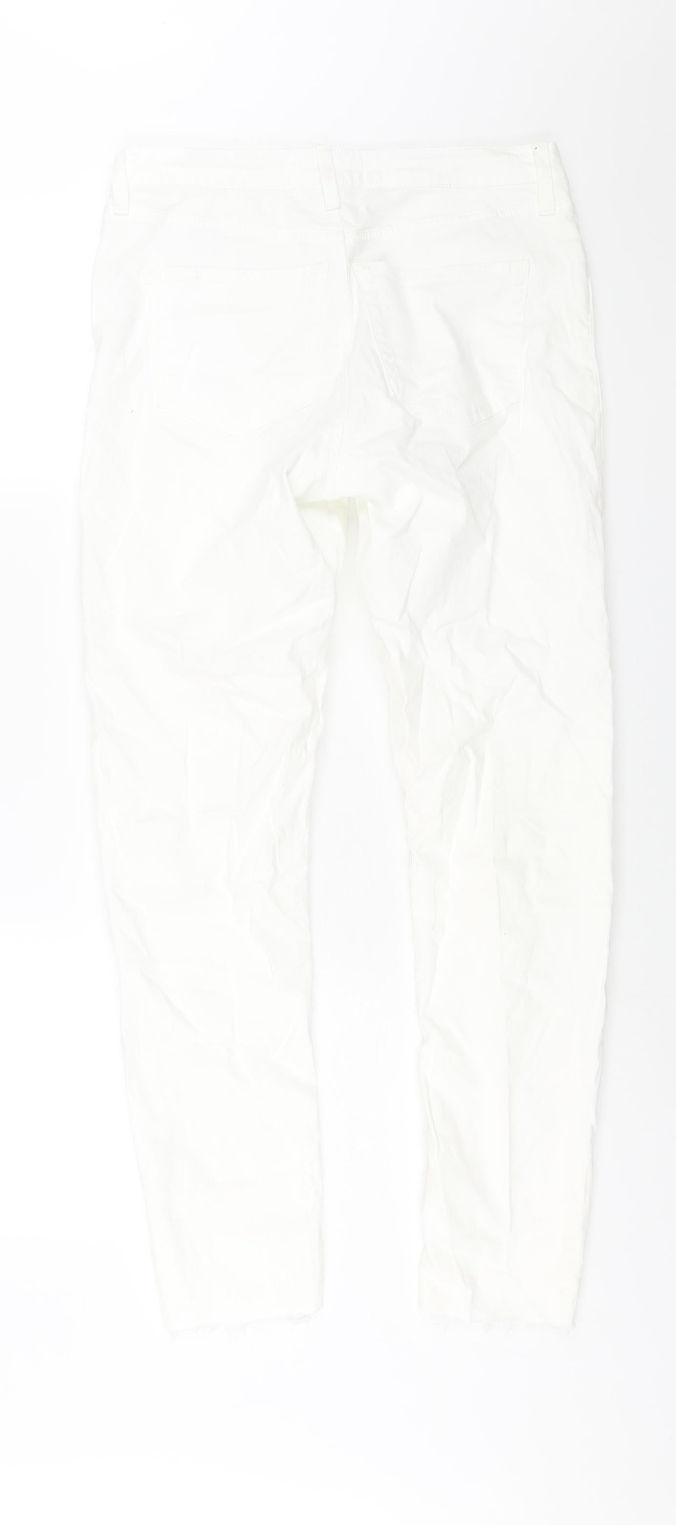 Denim & Co. Womens White Cotton Skinny Jeans Size 12 L29 in Regular Zip