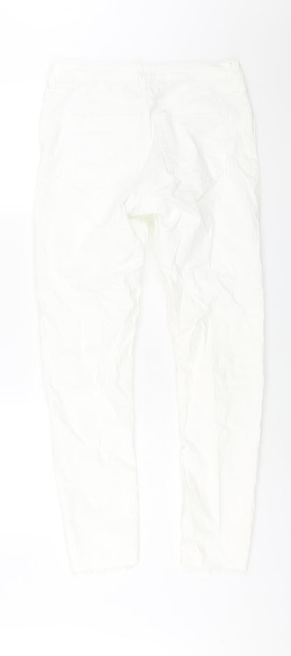 Denim & Co. Womens White Cotton Skinny Jeans Size 12 L29 in Regular Zip