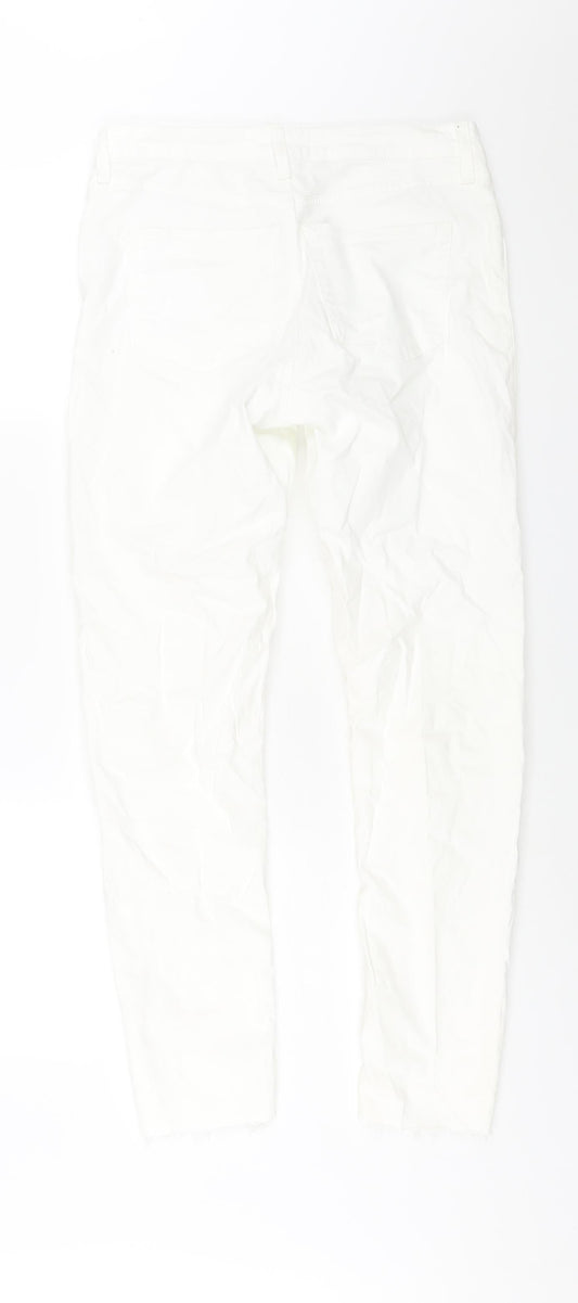 Denim & Co. Womens White Cotton Skinny Jeans Size 12 L29 in Regular Zip