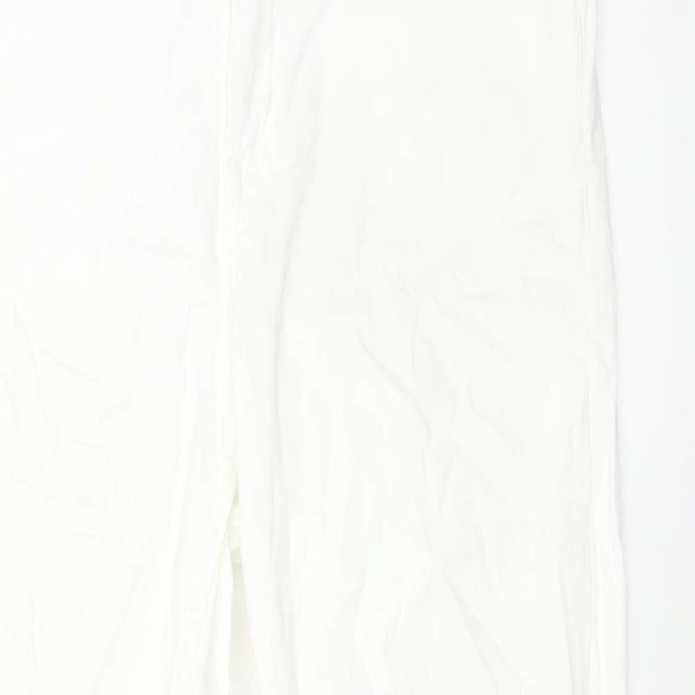 Denim & Co. Womens White Cotton Skinny Jeans Size 12 L29 in Regular Zip