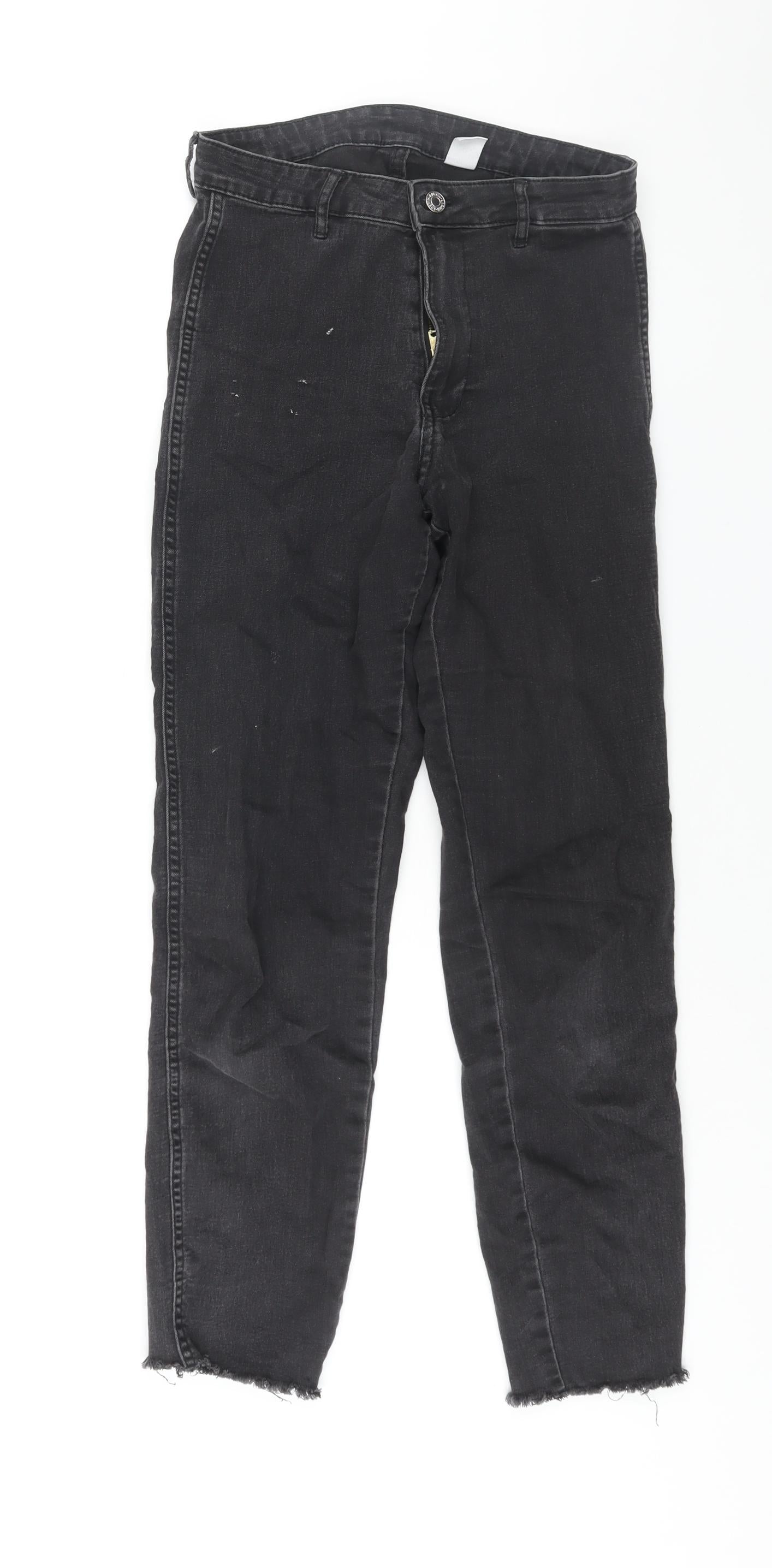 Womens UK Size 28 in H&M Regular Fit Skinny Black Jeans